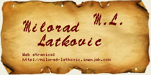 Milorad Latković vizit kartica
